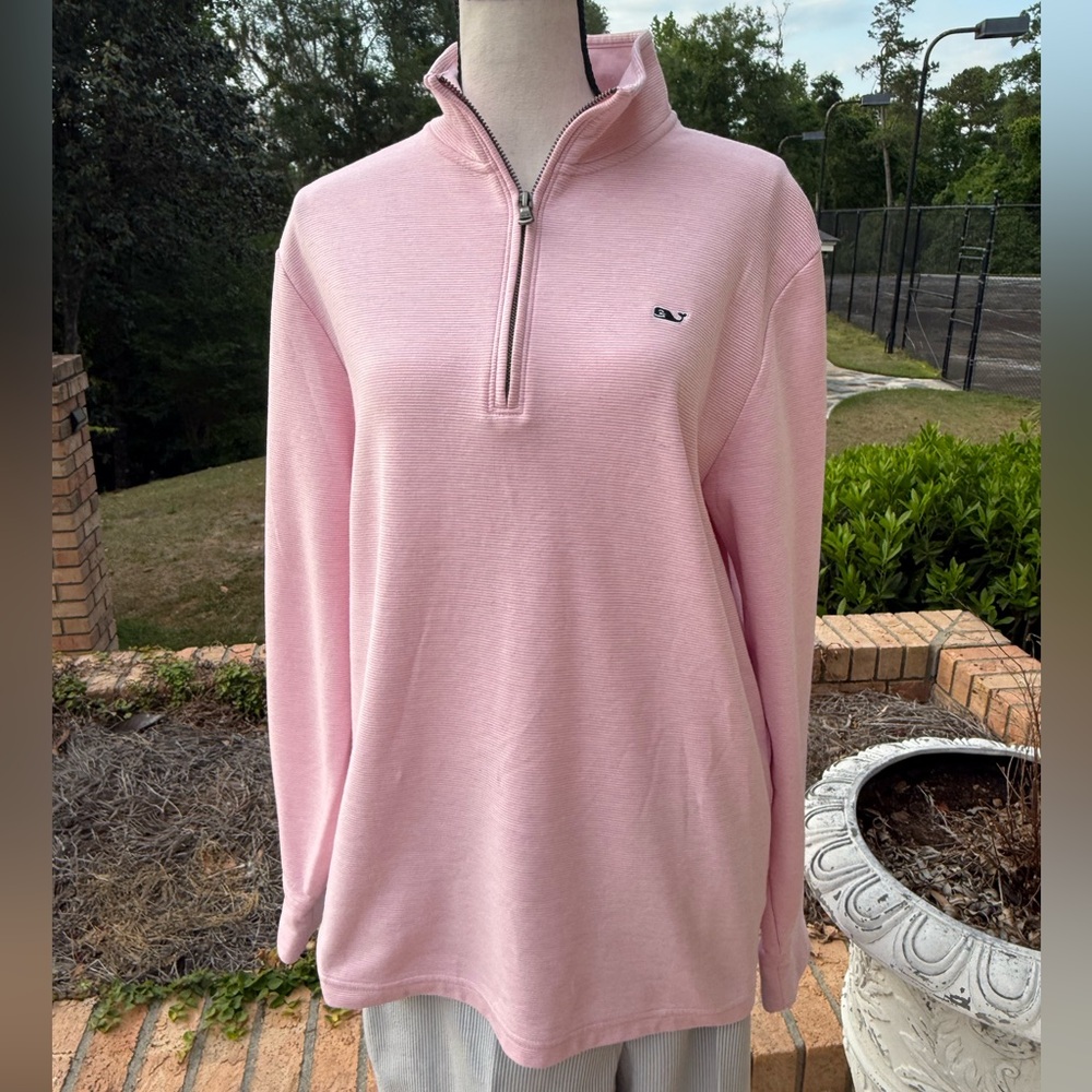 Vineyard Vines Pink Quarter Zip Pullover | Classic Preppy | Size M